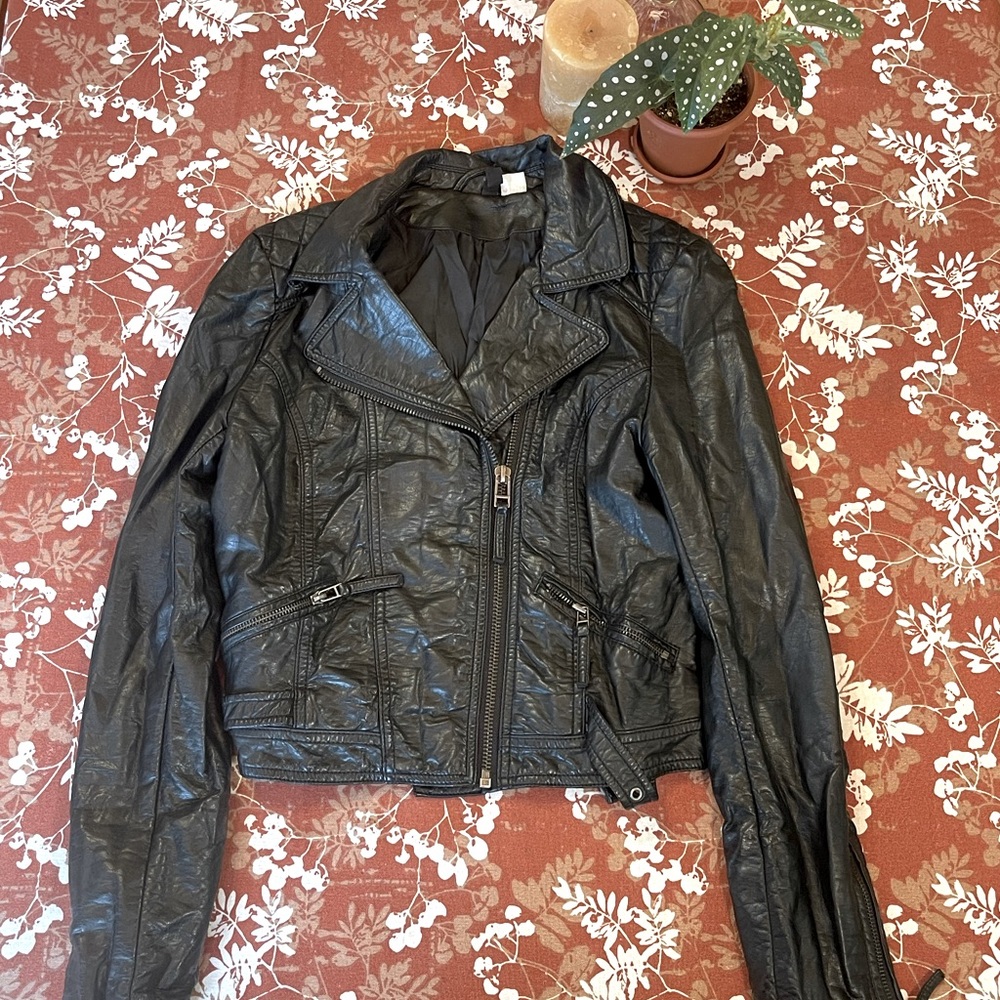 H&M Faux Leather Jacket.  Size 6. In mint condition.